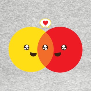 Cute Colorful Valentines Day Venn Diagram T-Shirt